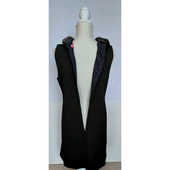 Betsey Johnson Black Sleeveless Lined A-Line Dress with Embellished Collar Sz 8 - Picture 5 of 11